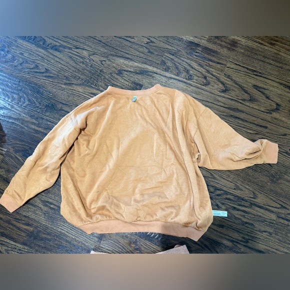 Free People Kelly Lounge Sweatshirt Short Set Cognac Size Medium NWOT - Picture 7 of 14